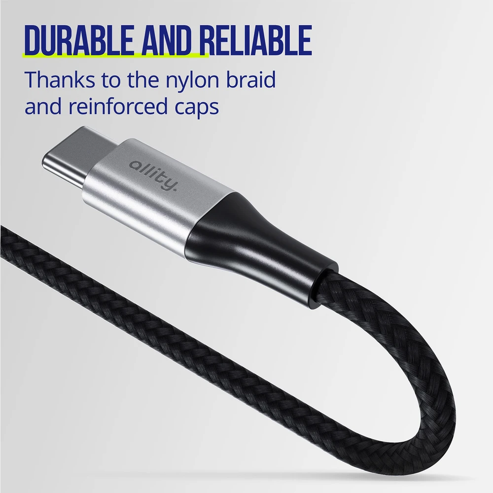 "Allity" kabelis AUC-01 USB-C - USB-C 2.0 m 100W juodas