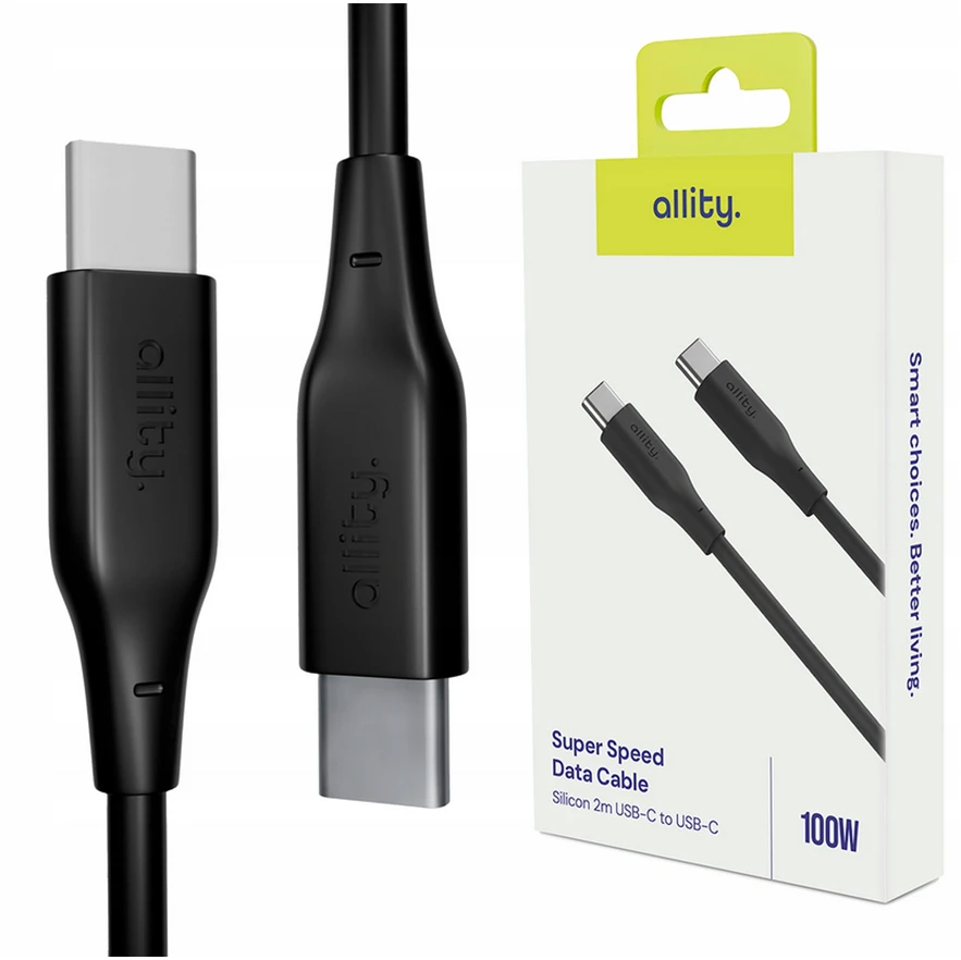 Allity Sp. su o.o. Allity cable AUC-02 USB-C - USB-C 2.0 m 100W juodas