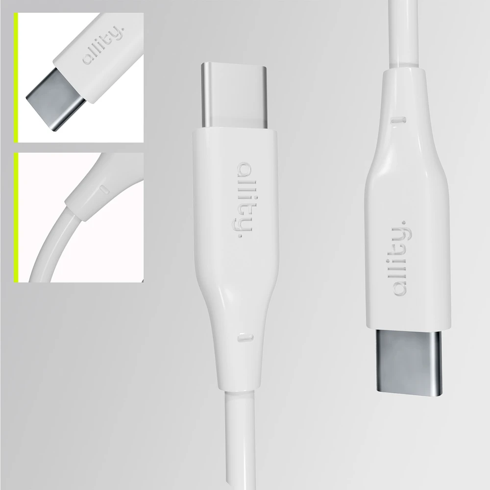 Allity Sp. su o.o. „Allity“ kabelis AUC-02 USB-C - USB-C 1,0 m 60W baltas