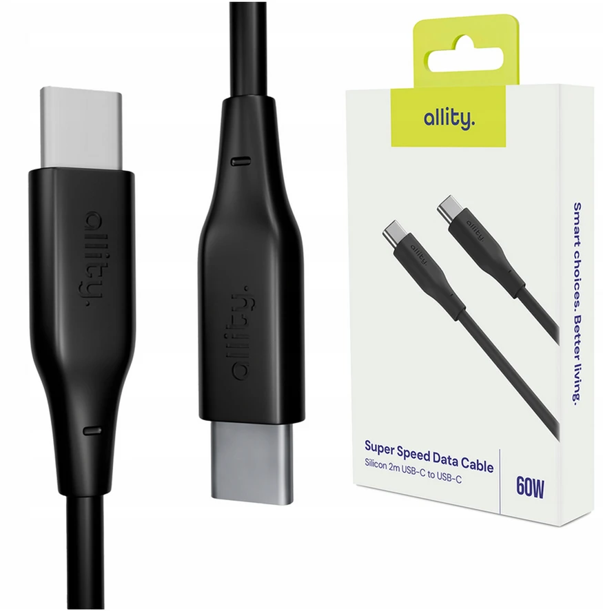Allity Sp. su o.o. Allity cable AUC-02 USB-C - USB-C 2.0 m 60W juodas