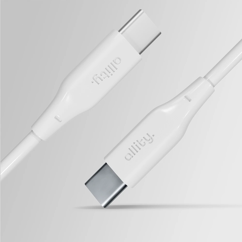 „Allity“ kabelis AUC-02 USB-C - USB-C 1,0 m 100W baltas
