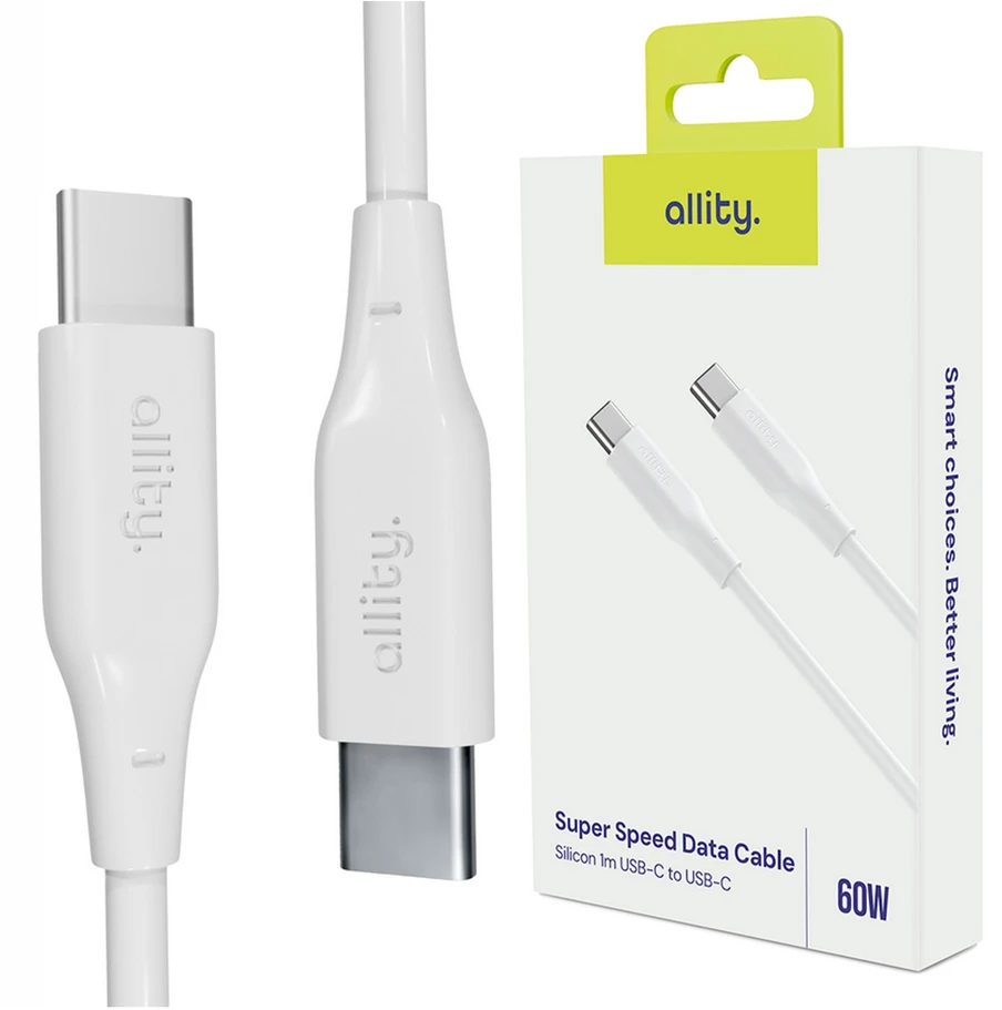 Allity Sp. su o.o. „Allity“ kabelis AUC-02 USB-C - USB-C 1,0 m 60W baltas