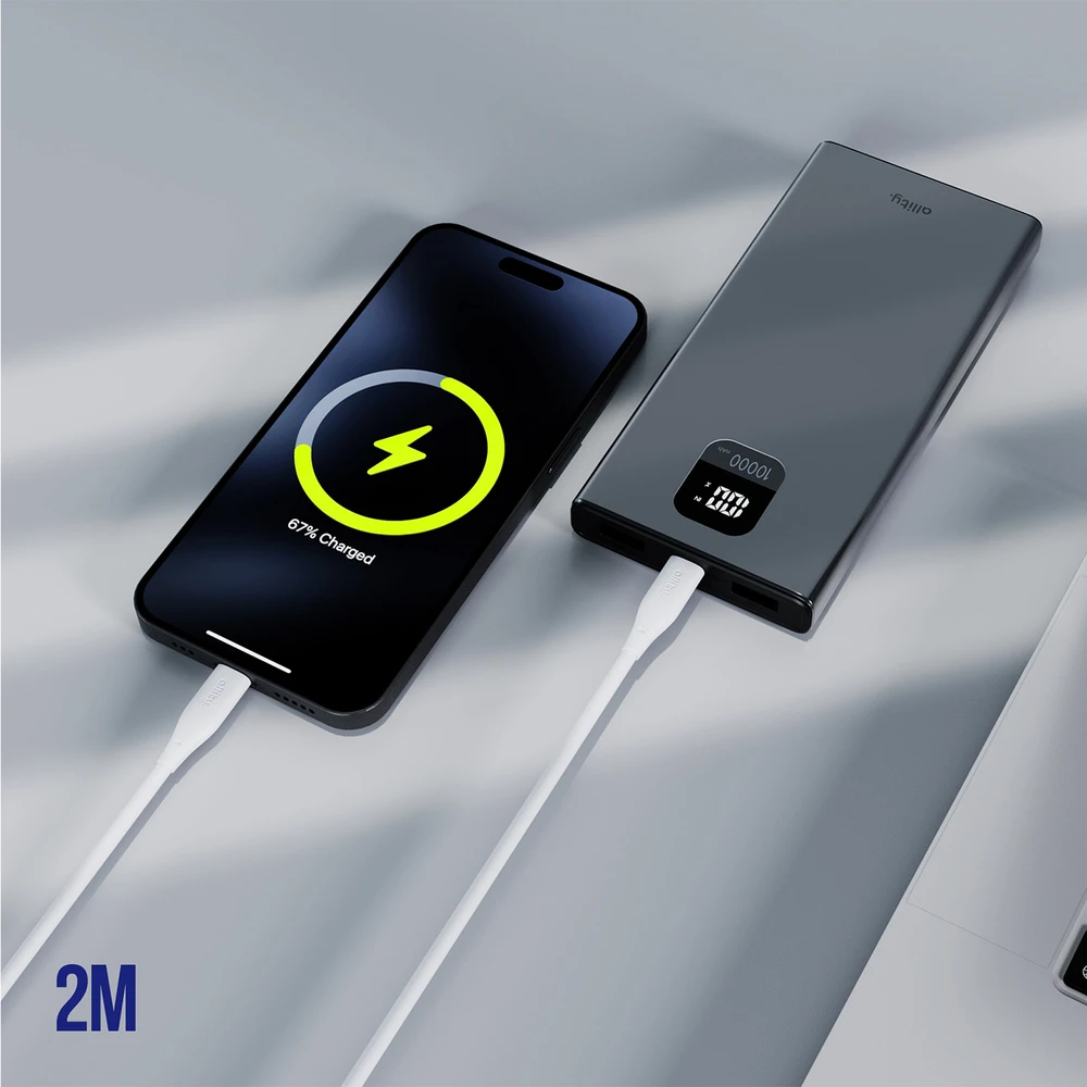 „Allity“ kabelis AUC-02 USB-C - Lightning 2.0 m 27W baltas
