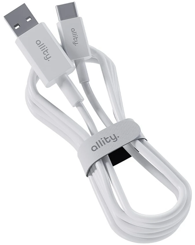 Allity Sp. su o.o. „Allity“ laidas AUC-03 USB-A - USB-C 1,0 m 3A, baltas