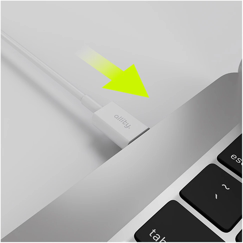 Allity Sp. su o.o. „Allity“ laidas AUC-03 USB-A - USB-C 1,0 m 3A, baltas
