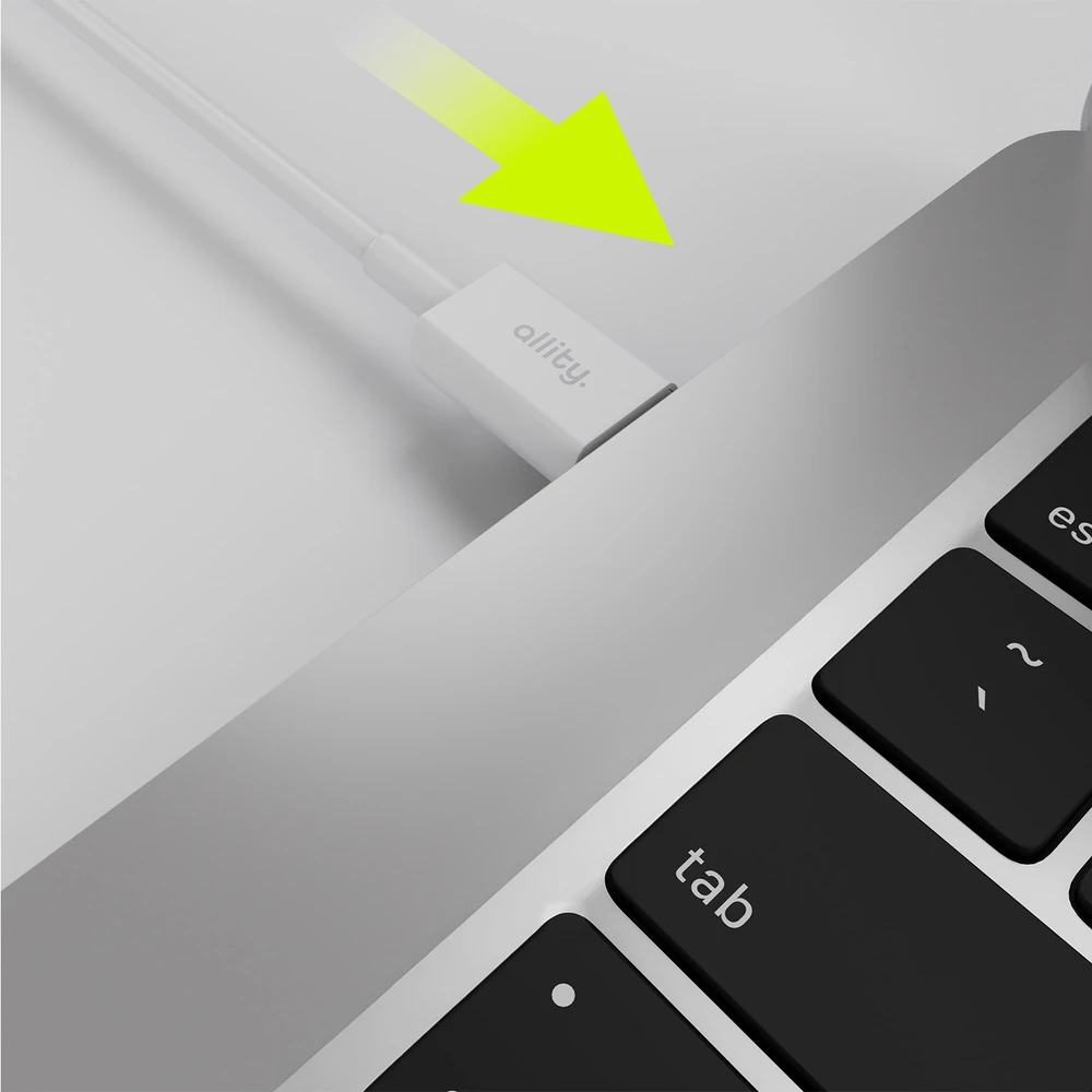 „Allity“ kabelis AUC-03 USB-C - USB-C 1,0 m 100W baltas