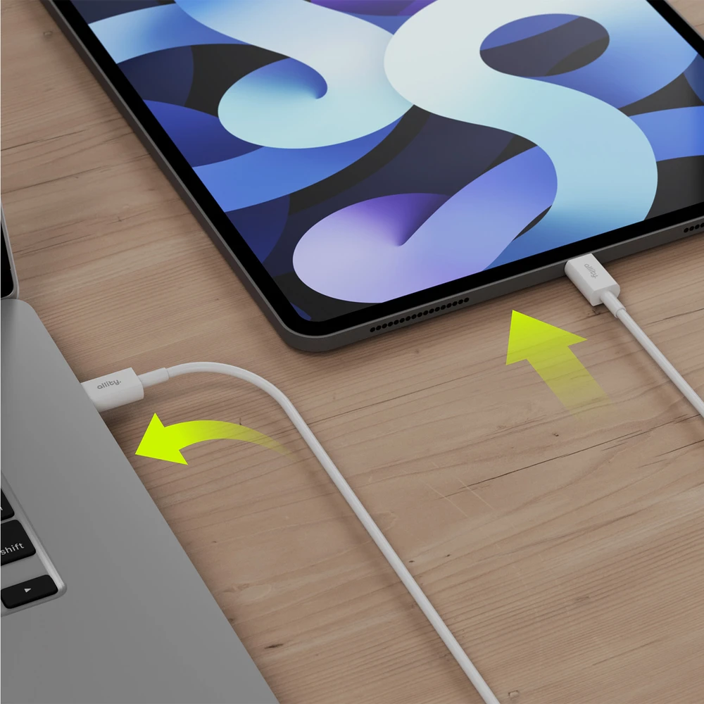 „Allity“ kabelis AUC-03 USB-C - USB-C 2.0 m 100W baltas