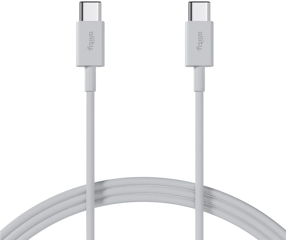 „Allity“ kabelis AUC-03 USB-C - USB-C 1,0 m 100W baltas