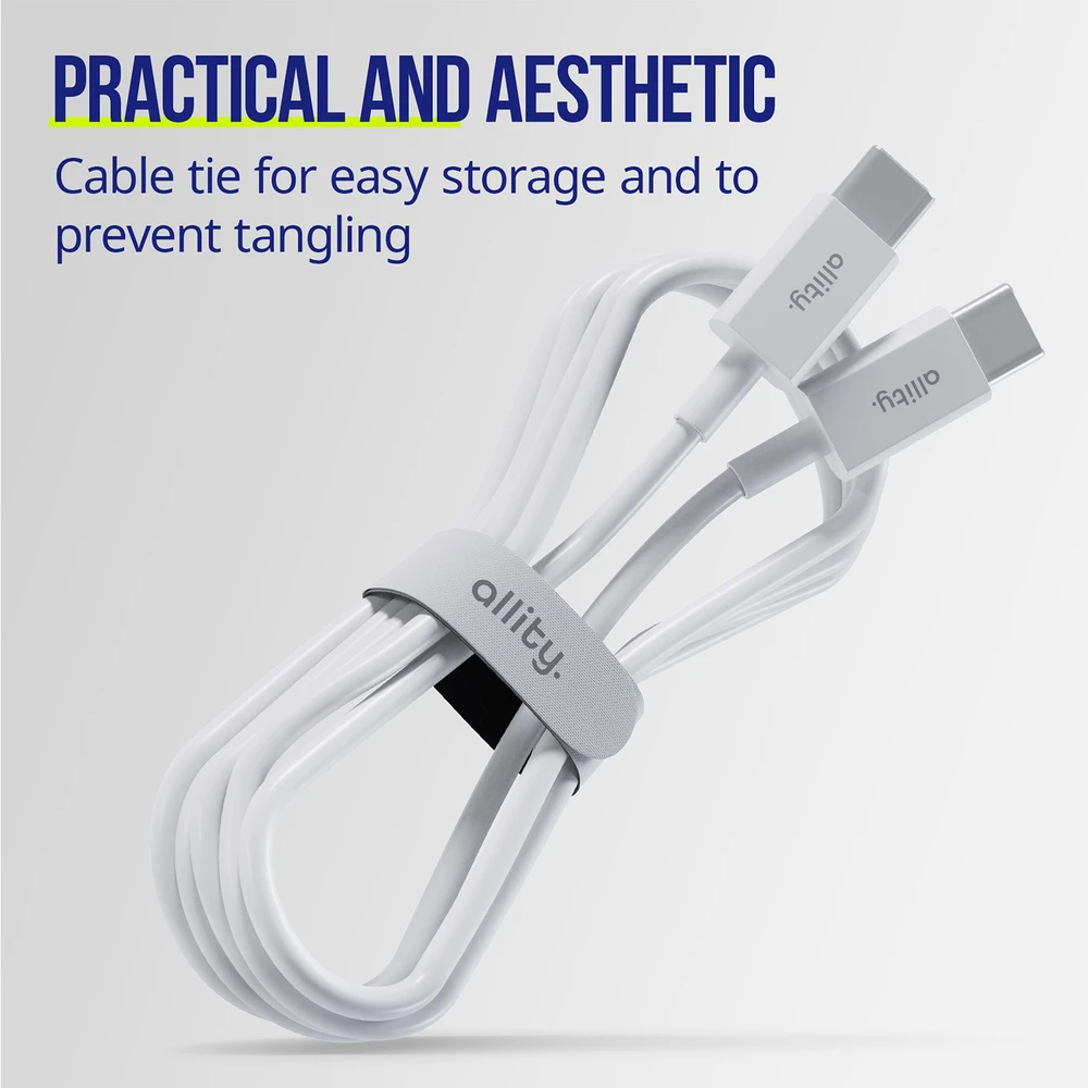 Allity Sp. su o.o. Allity kabelis AUC-03 USB-C - USB-C 1.0 m 60W baltas