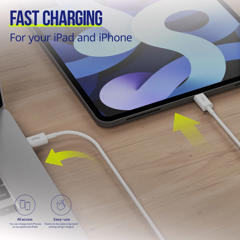 Allity Sp. su o.o. Allity kabelis AUC-03 USB-C - Lightning 2.0 m 27W baltas