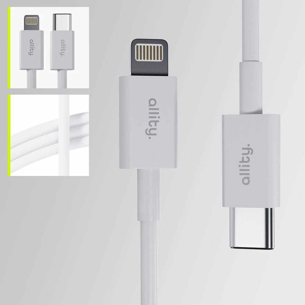 Allity Sp. su o.o. Allity kabelis AUC-03 USB-C - Lightning 2.0 m 27W baltas