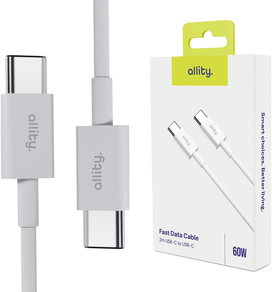 Allity Sp. su o.o. Allity kabelis AUC-03 USB-C - USB-C 2.0 m 60W baltas