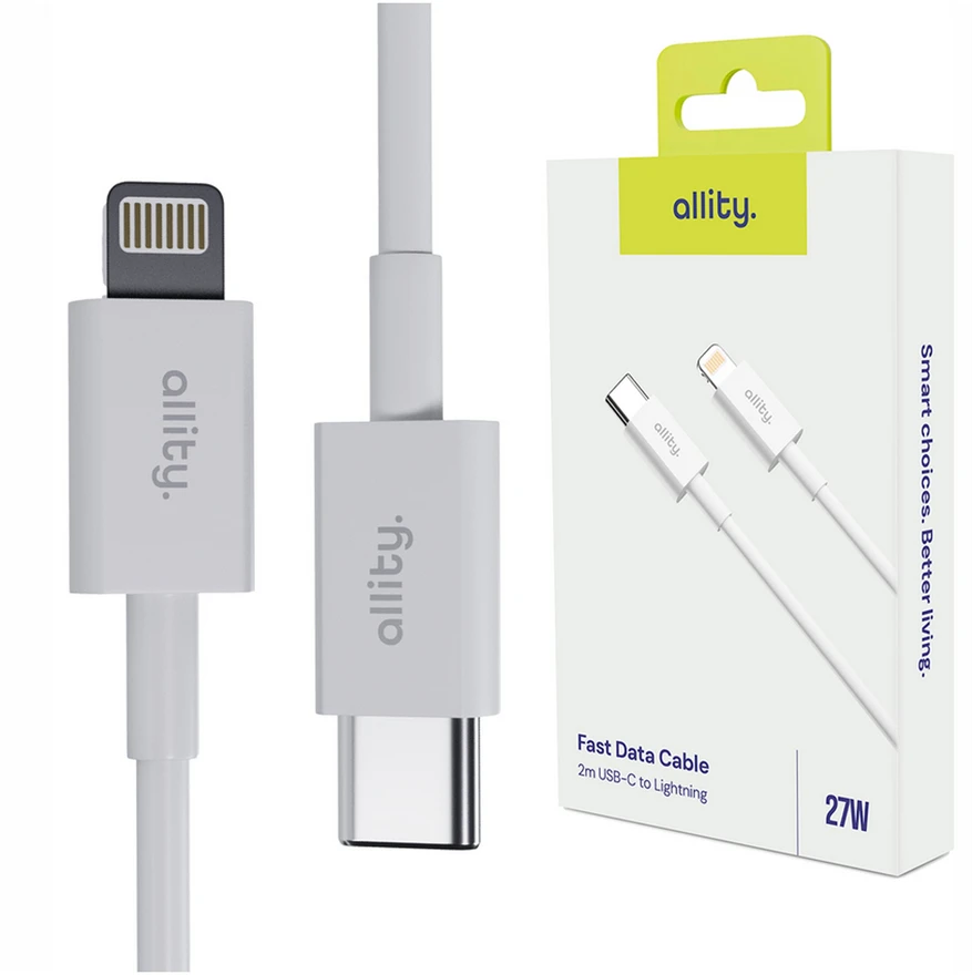 Allity Sp. su o.o. Allity kabelis AUC-03 USB-C - Lightning 2.0 m 27W baltas
