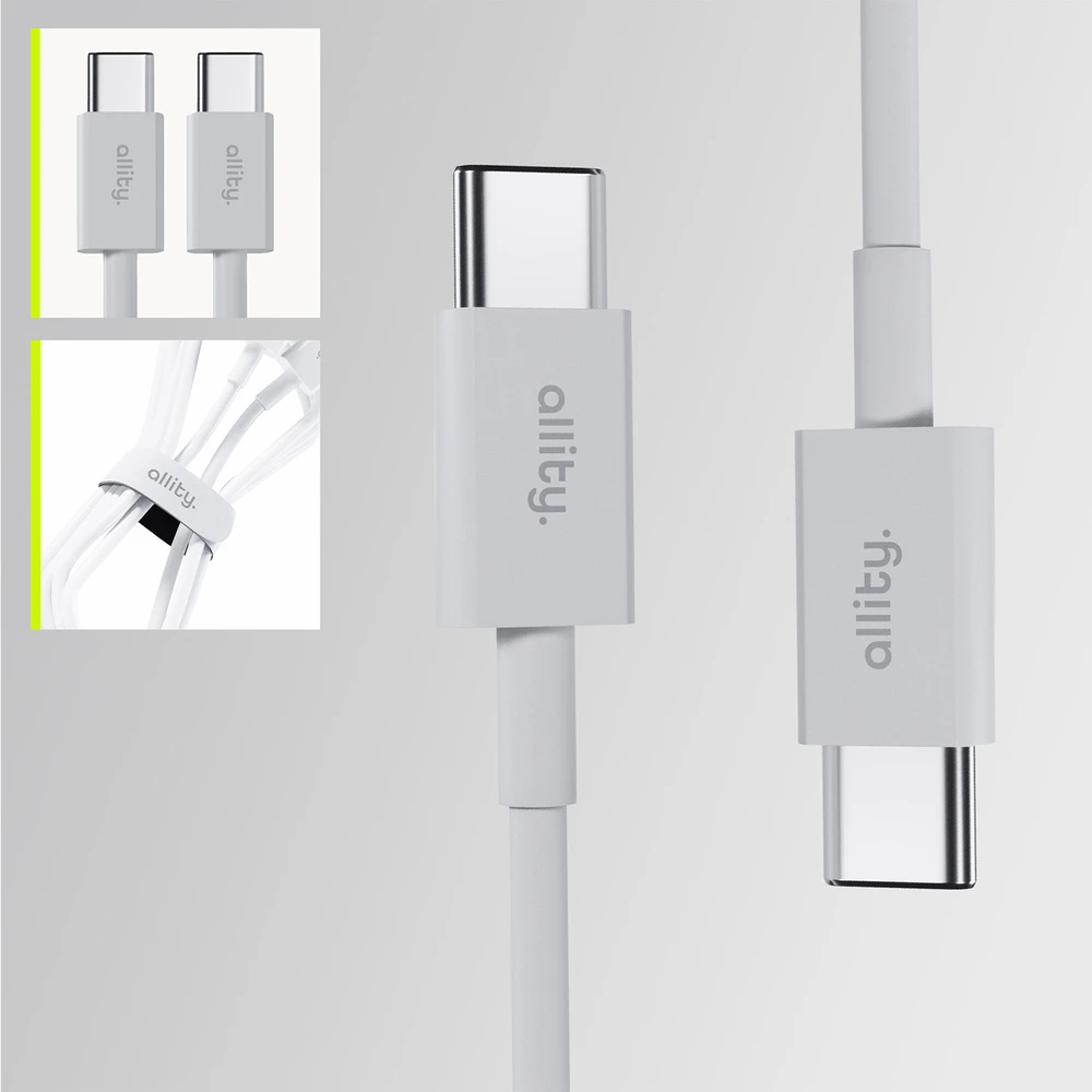 Allity Sp. su o.o. Allity kabelis AUC-03 USB-C - USB-C 2.0 m 60W baltas