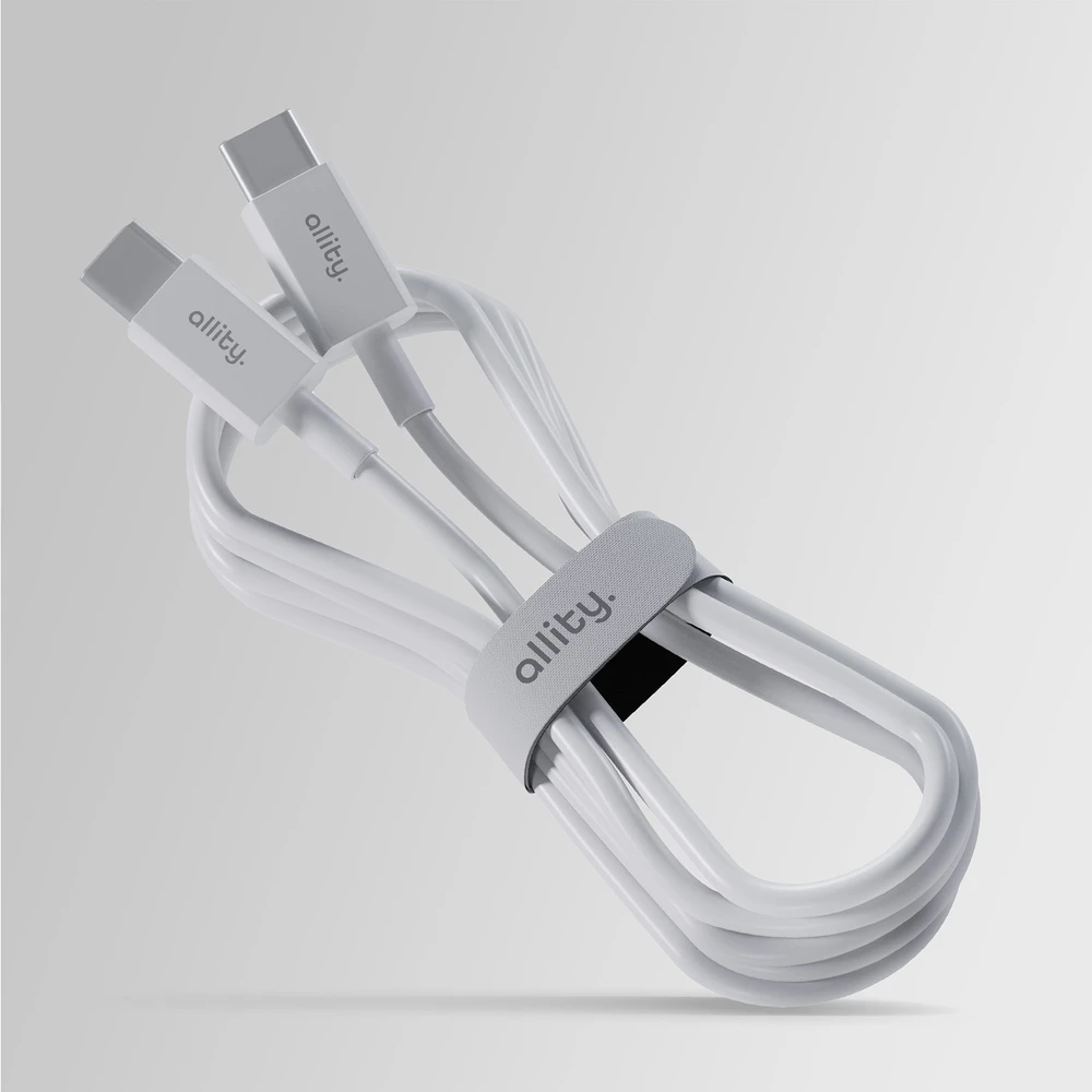 „Allity“ kabelis AUC-03 USB-C - USB-C 2.0 m 100W baltas