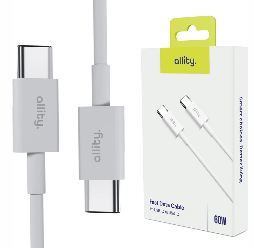 Allity Sp. su o.o. Allity kabelis AUC-03 USB-C - USB-C 1.0 m 60W baltas