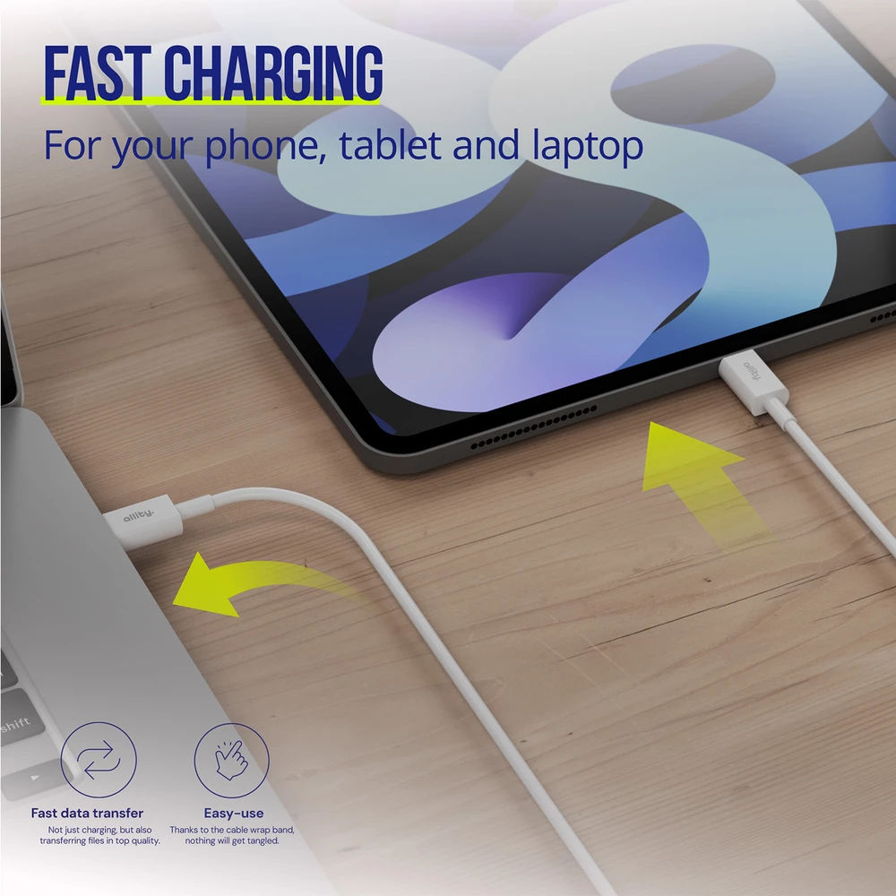 Allity Sp. su o.o. Allity kabelis AUC-03 USB-C - USB-C 2.0 m 60W baltas
