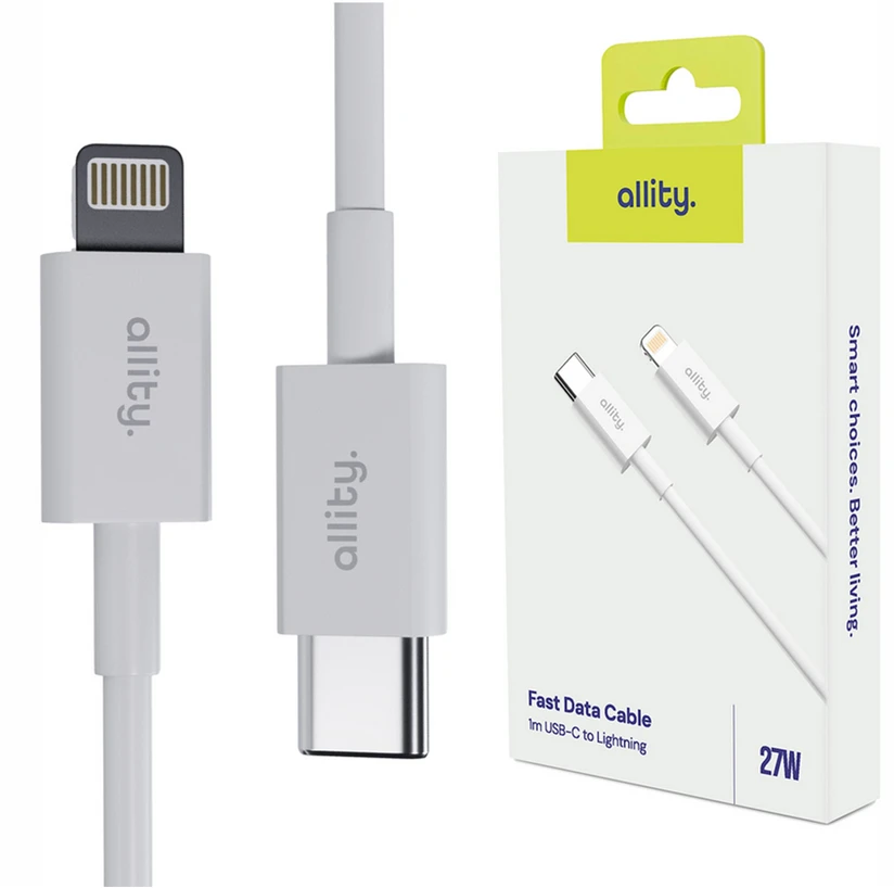 Allity Sp. su o.o. „Allity“ laidas AUC-03 USB-C - „Lightning“ 1,0 m 27W baltas