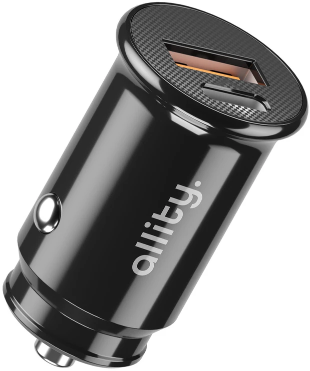 Allity Sp. su o.o. „Allity“ automobilinis įkroviklis ACC-100-30WAC, 1x USB-C, 1x USB-A, 30W, juodas