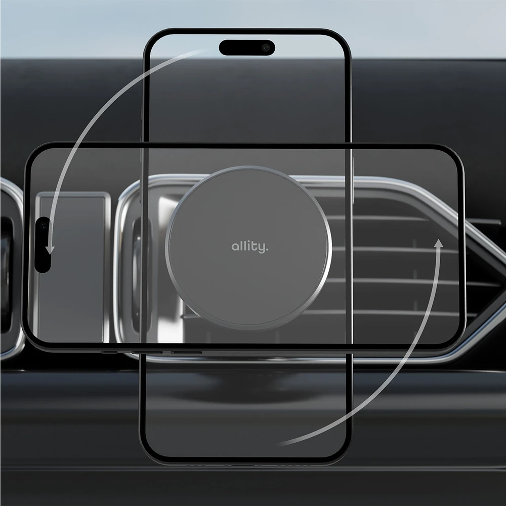 "Allity" automobilinis laikiklis oro angai ACH-300 magnetinis su belaidžiu įkrovimu, juodas 15W