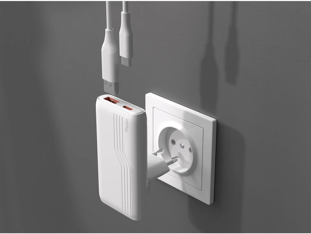 Allity Sp. su o.o. „Allity GaN PD QC“ įkroviklis ATC-02-65WAC 1x USB-C 1x USB-A 65W baltas