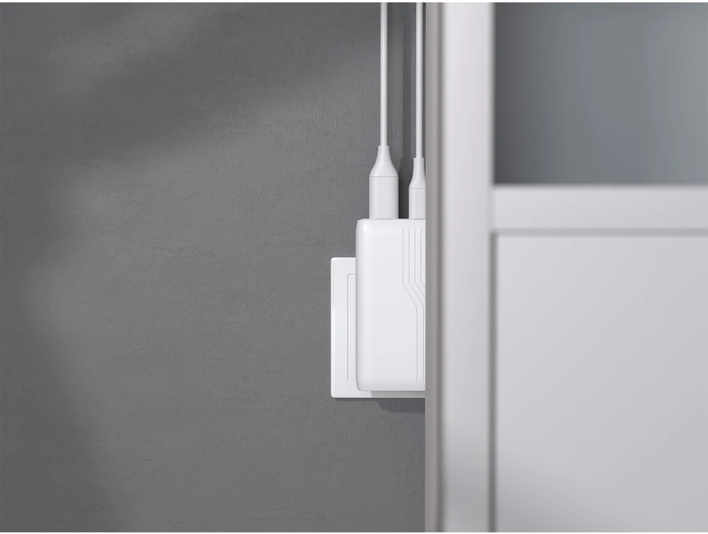 Allity Sp. su o.o. „Allity GaN PD QC“ įkroviklis ATC-02-65WAC 1x USB-C 1x USB-A 65W baltas