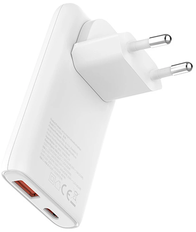 Allity Sp. su o.o. „Allity GaN PD QC“ įkroviklis ATC-02-65WAC 1x USB-C 1x USB-A 65W baltas