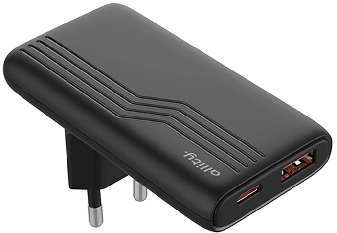 Allity Sp. su o.o. „Allity GaN PD QC“ įkroviklis ATC-02-65WAC 1x USB-C 1x USB-A 65W juodas