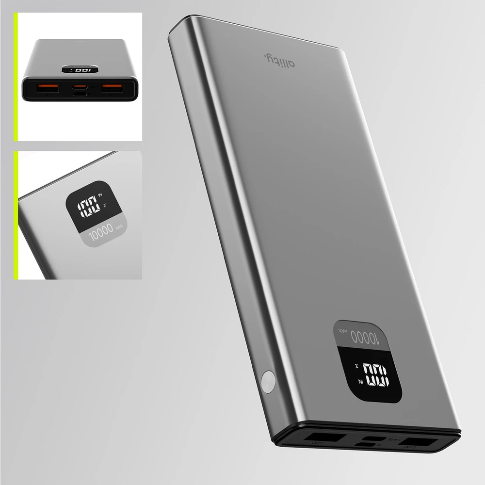 Allity Sp. su o.o. „Allity“ išorinė baterija APB-100 PD QC 22,5 W 10000 mAh, pilka