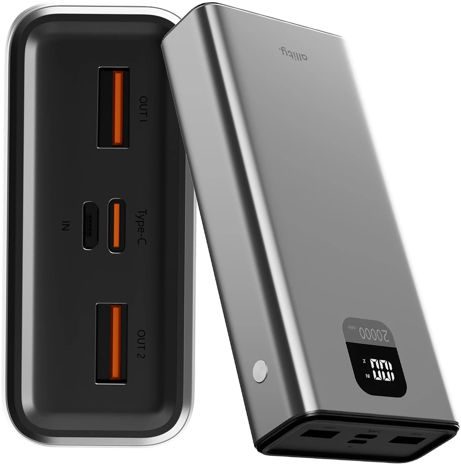 „Allity Sp. su o.o.“ „Allity“ išorinė baterija APB-100 PD QC 22,5 W 20000 mAh pilka