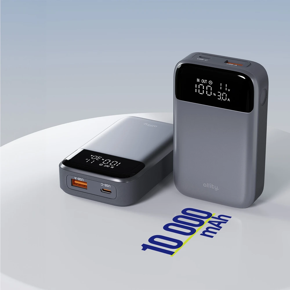 „Allity Sp. su o.o.“ „Allity“ išorinė baterija APB-200 PD QC 33W 10000 mAh pilka