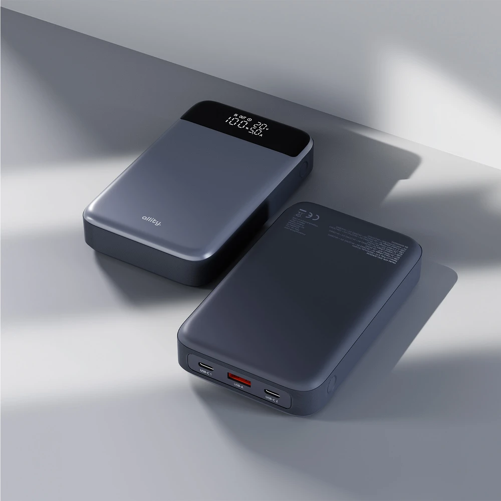 „Allity Sp. su o.o.“ „Allity“ nešiojamojo kompiuterio išorinė baterija APB-200 PD, QC, 130 W, 19200 mAh, pilka