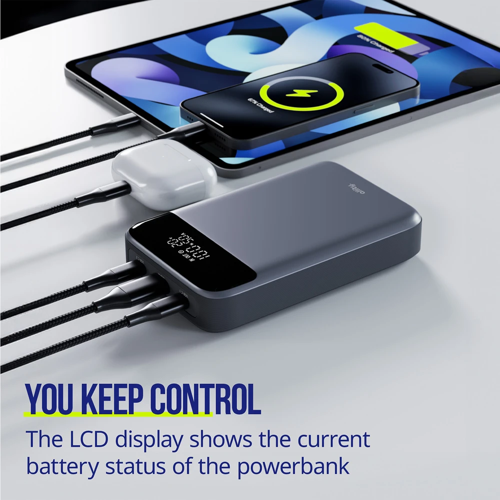 „Allity Sp. su o.o.“ „Allity“ nešiojamojo kompiuterio išorinė baterija APB-200 PD, QC, 130 W, 19200 mAh, pilka
