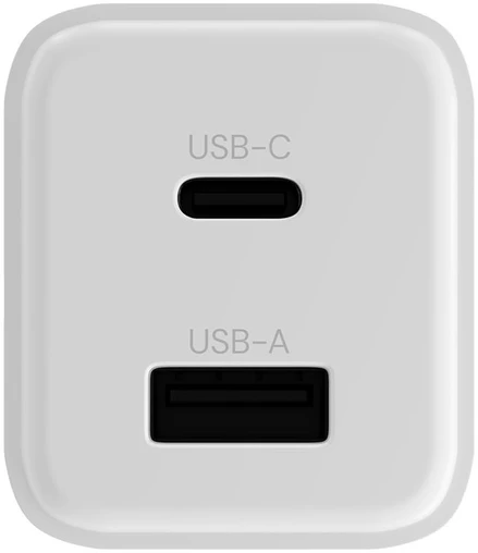"Allity" sieninis įkroviklis GaN PD QC ATC-01-20WACr 1x USB-C 1x USB-A 20W baltas