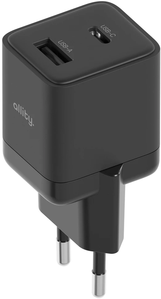 Allity Sp. su o.o. Allity sieninis įkroviklis GaN PD QC ATC-01-20WAC 1x USB-C 1x USB-A 20W juodas