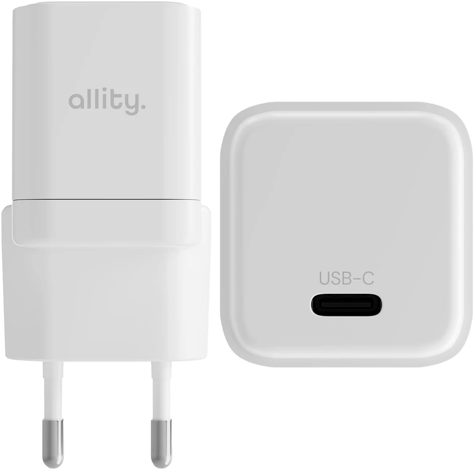 "Allity" sieninis įkroviklis GaN PD QC ATC-01-20WC 1x USB-C 20W baltas