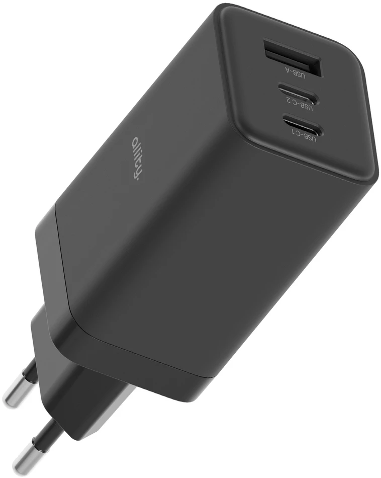 Allity Sp. su o.o. Allity sieninis įkroviklis GaN PD QC ATC-01-65WACC 2x USB-C 1x USB-A 65W juodas
