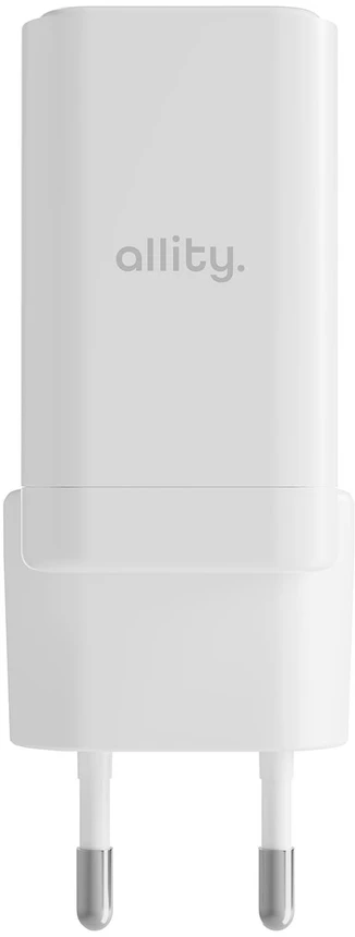 "Allity" sieninis įkroviklis GaN PD QC ATC-01-45WAC 1x USB-C 1x USB-A 45W baltas