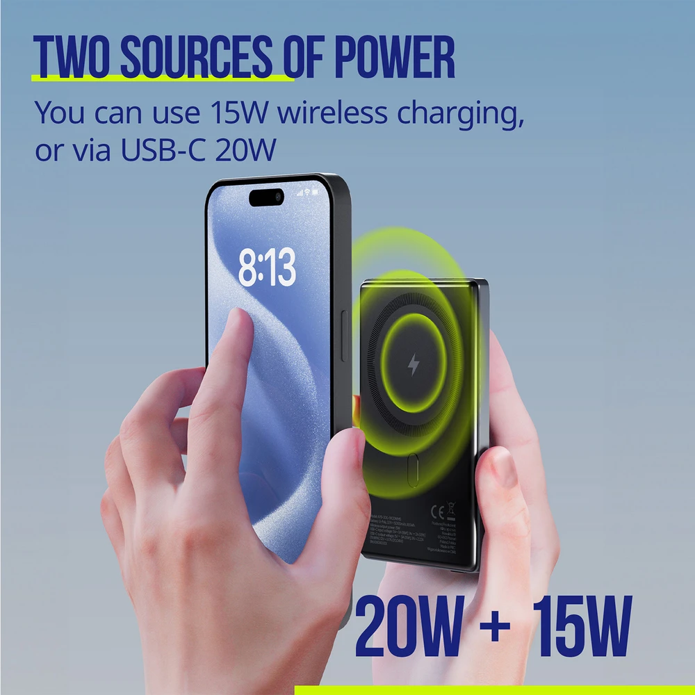 „Allity Sp. su o.o.“ „Allity“ belaidė išorinė baterija APB-300 PD QC 20W 5000 mAh magnetinė pilka