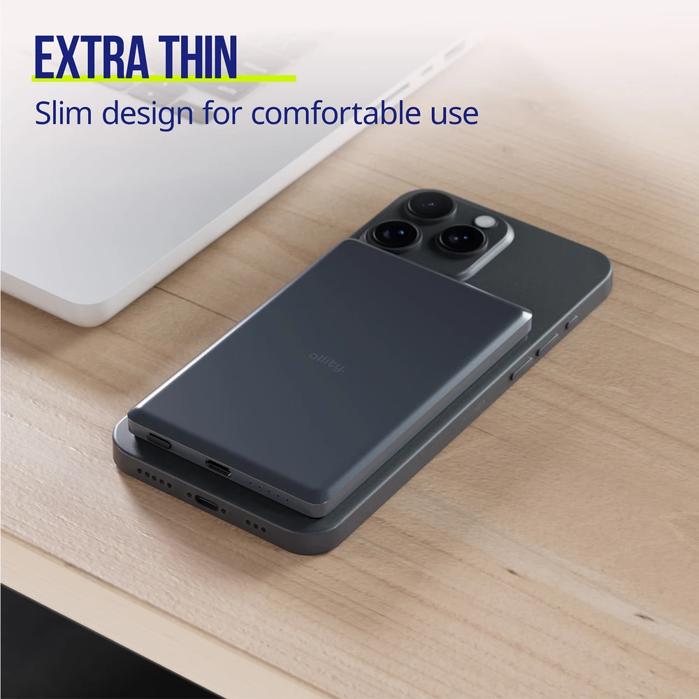 „Allity Sp. su o.o.“ „Allity“ belaidė išorinė baterija APB-300 PD QC 20W 5000 mAh magnetinė pilka