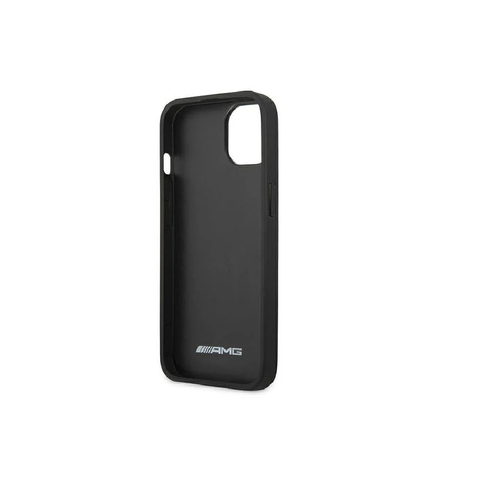 Mercedes AMG AMHCP13SGSEBK Apple iPhone 13 mini 5,4″ juodos spalvos kietas dėklas Leather Debossed Lines