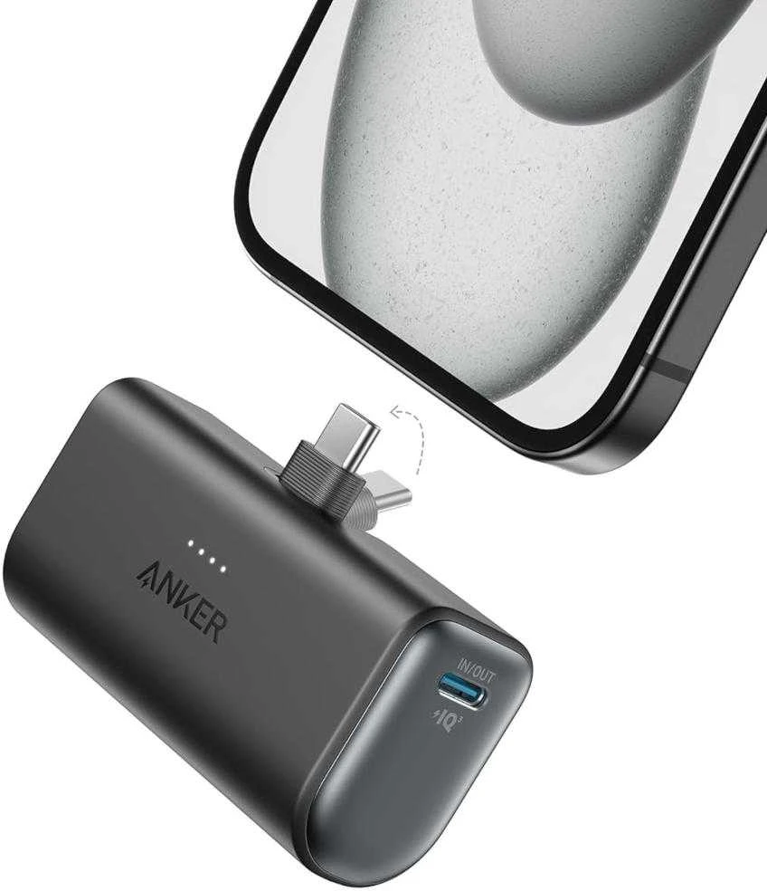 Anker Nano Power Bank Integruotas su USB-C jungtimi | A1653H11 | 5000 mAh | Juodas