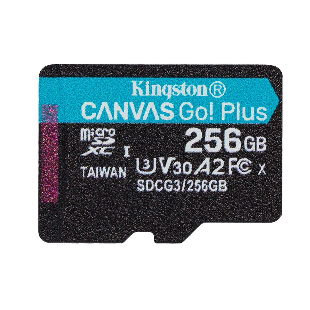 Atminties kortelė „Kingston“ 256 GB „Micro SDXC Canvas Go Plus 170R A2 U3 V30“ kortelė su ADP