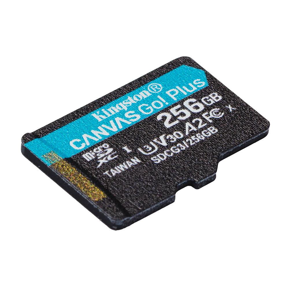 Atminties kortelė „Kingston“ 256 GB „Micro SDXC Canvas Go Plus 170R A2 U3 V30“ kortelė su ADP