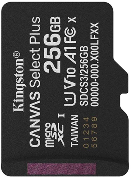 „Kingston Technology“ 256 GB SDXC Canvas Select Plus Gen3 150 MB/s C10 UHS-I U1 V10 atminties kortelė