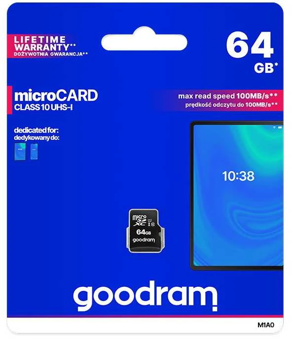 GOODRAM M1AA-2560R12 GOODRAM atminties kortelė Micro SDXC 256GB Class 10 UHS-I + Adapteriai