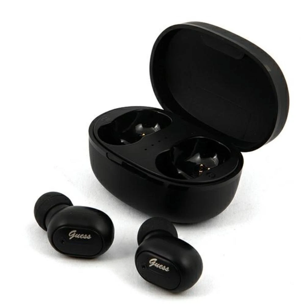 GUESS belaidės ausinės bluetooth TWS + docking station GUTWST30BK juodas