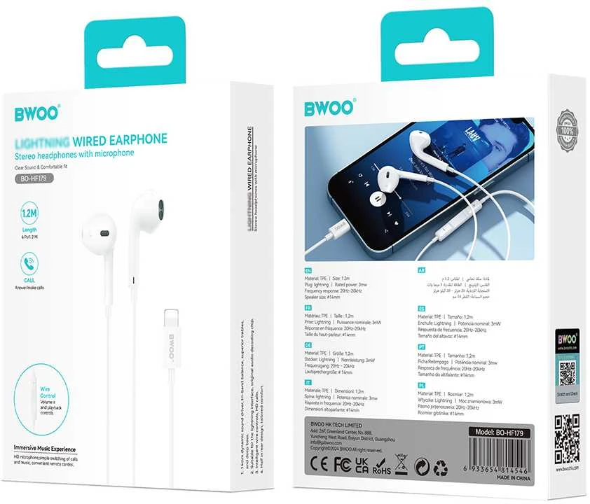 BWOO Lightning ausinių HF179 pakuotės vaizdas