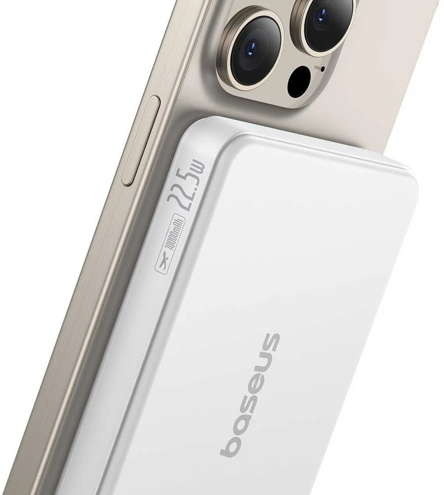 Baseus Airpow II Qi2 USB USB-C 22.5W 10000mAh balta