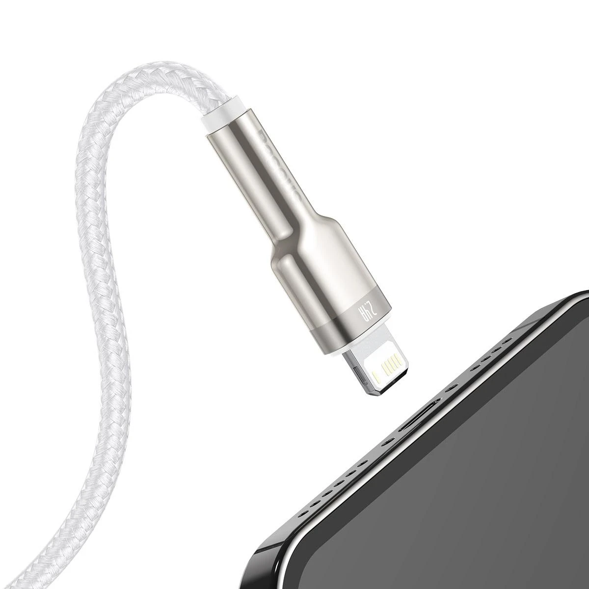 Baseus Cafule USB - Lightning laidas 2.4A 1m - Baltas